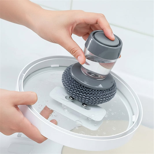 Soap Dispensing Dish Brush – Built-in Soap Pump for Easy Dishwashing