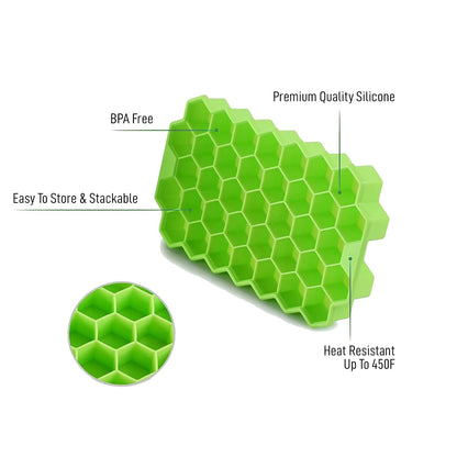 Silicone Ice Cube Tray – Flexible Easy-Release Ice Mould with Lid