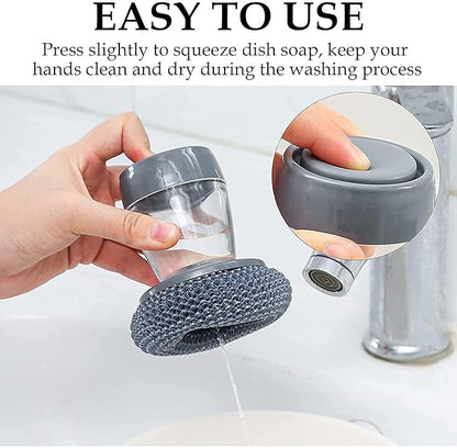 Soap Dispensing Dish Brush – Built-in Soap Pump for Easy Dishwashing