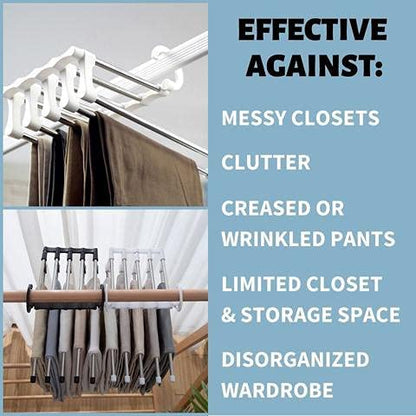 5-in-1 Stainless Steel Hanger – Multi-Layer Clothes Organiser for Wardrobe