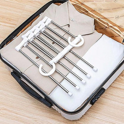 5-in-1 Stainless Steel Hanger – Multi-Layer Clothes Organiser for Wardrobe