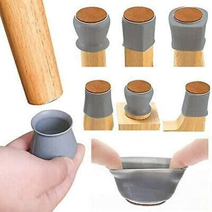 Rubber Chair Leg Caps – Non-Slip Floor Protector Pads (Pack of 4)